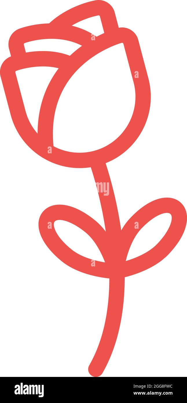 Fleur de rose rouge, illustration, vecteur sur fond blanc. Illustration de Vecteur