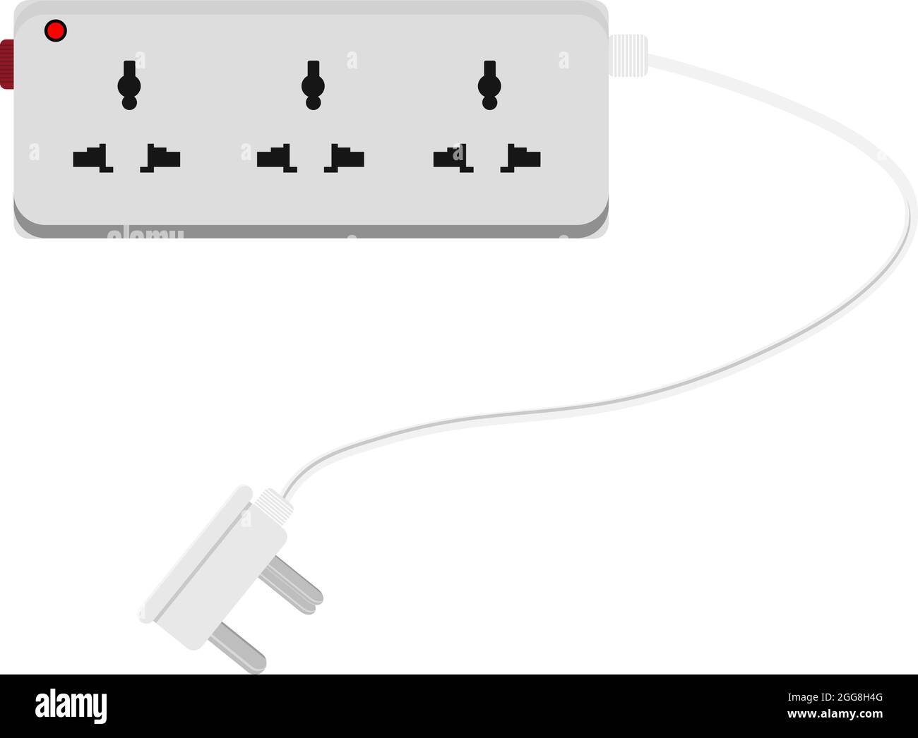 Carte d'extension électrique blanche, illustration, vecteur sur fond blanc. Illustration de Vecteur