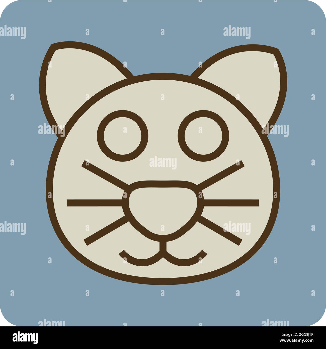 Tête de chat marron, illustration, vecteur, sur fond blanc. Illustration de Vecteur