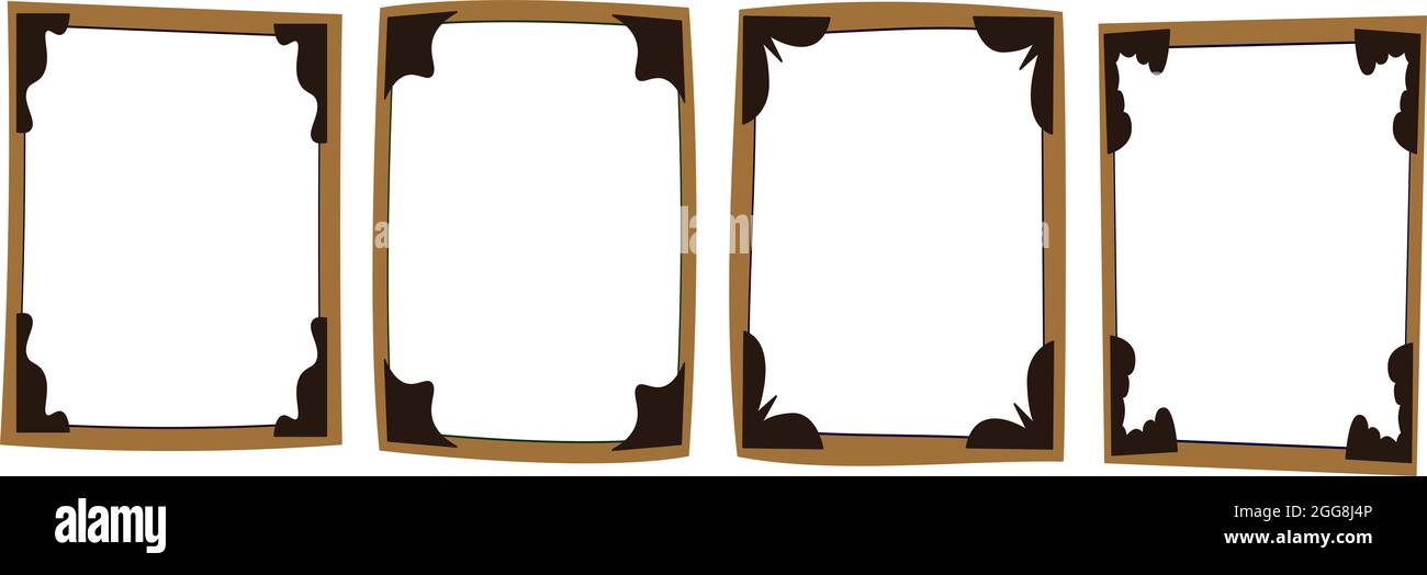 le groupe de cadre en bois carré fait à la main Banque D'Images