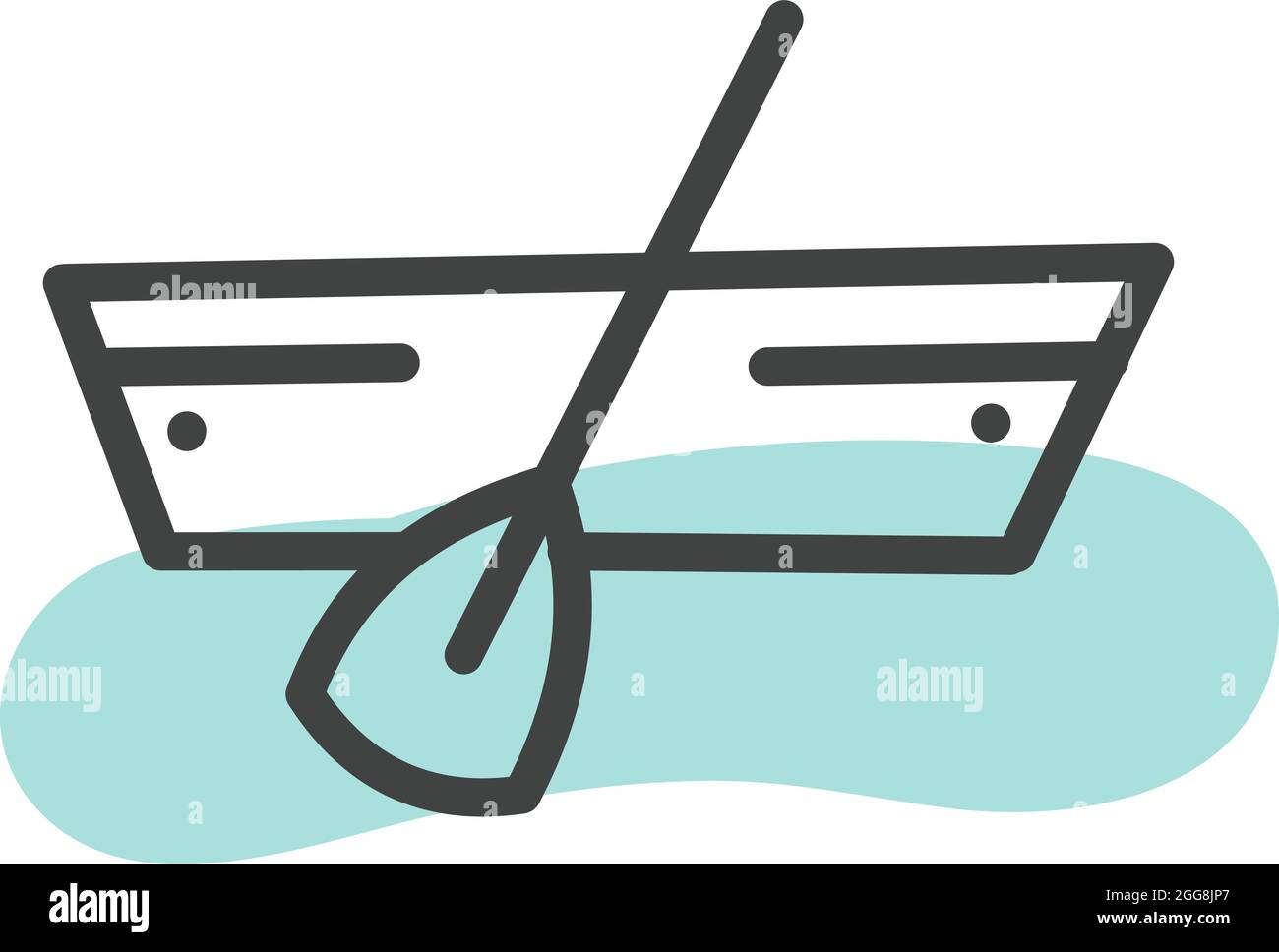 Petit bateau à ramer, illustration, vecteur, sur fond blanc. Illustration de Vecteur