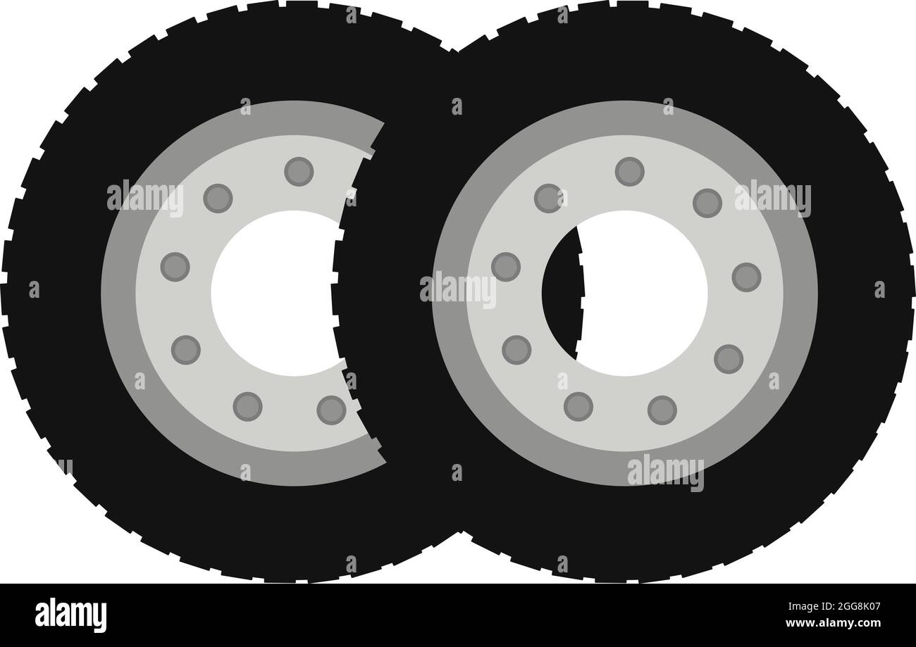 Deux pneus, illustration, vecteur sur fond blanc. Illustration de Vecteur