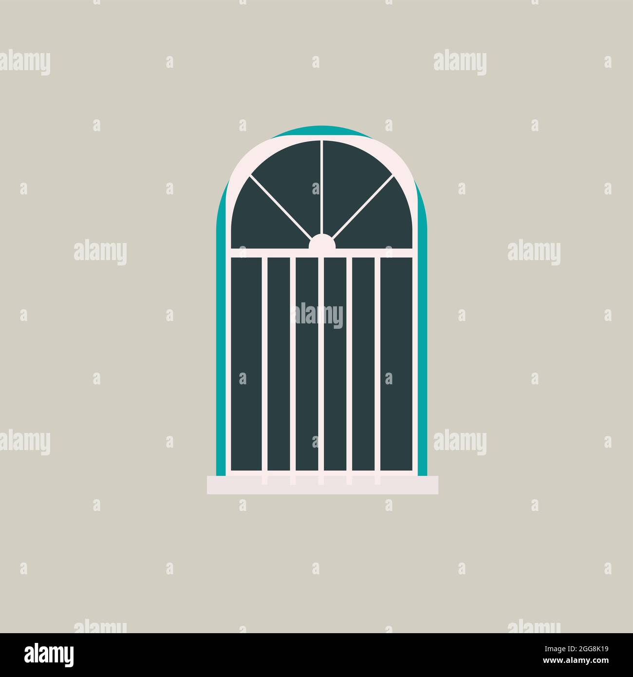 Fenêtre élégante, illustration, vecteur sur fond blanc. Illustration de Vecteur