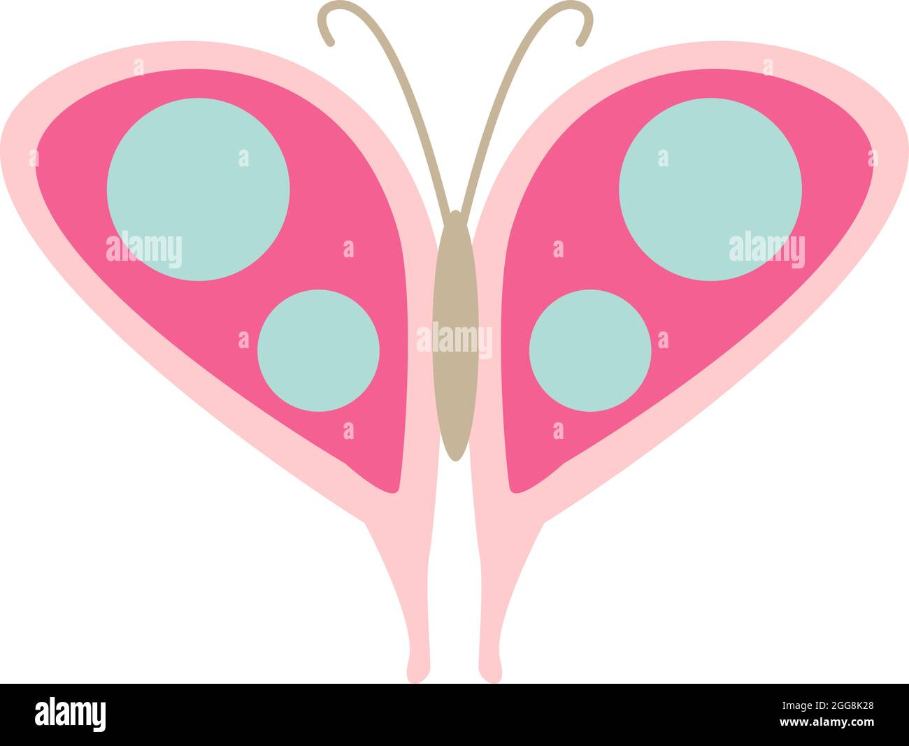 Papillon rose inhabituel, illustration, vecteur, sur fond blanc. Illustration de Vecteur