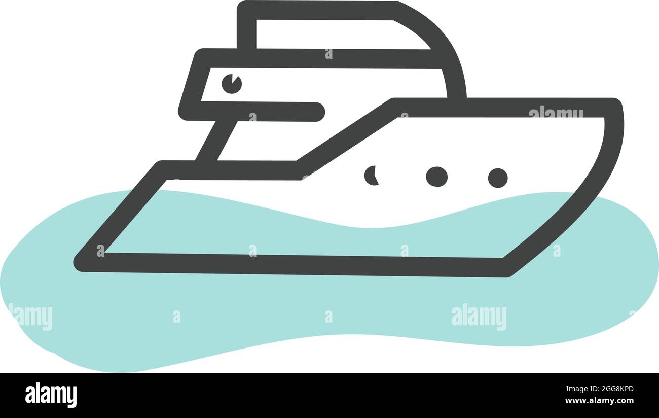 Grand bateau de croisière, illustration, vecteur, sur fond blanc. Illustration de Vecteur