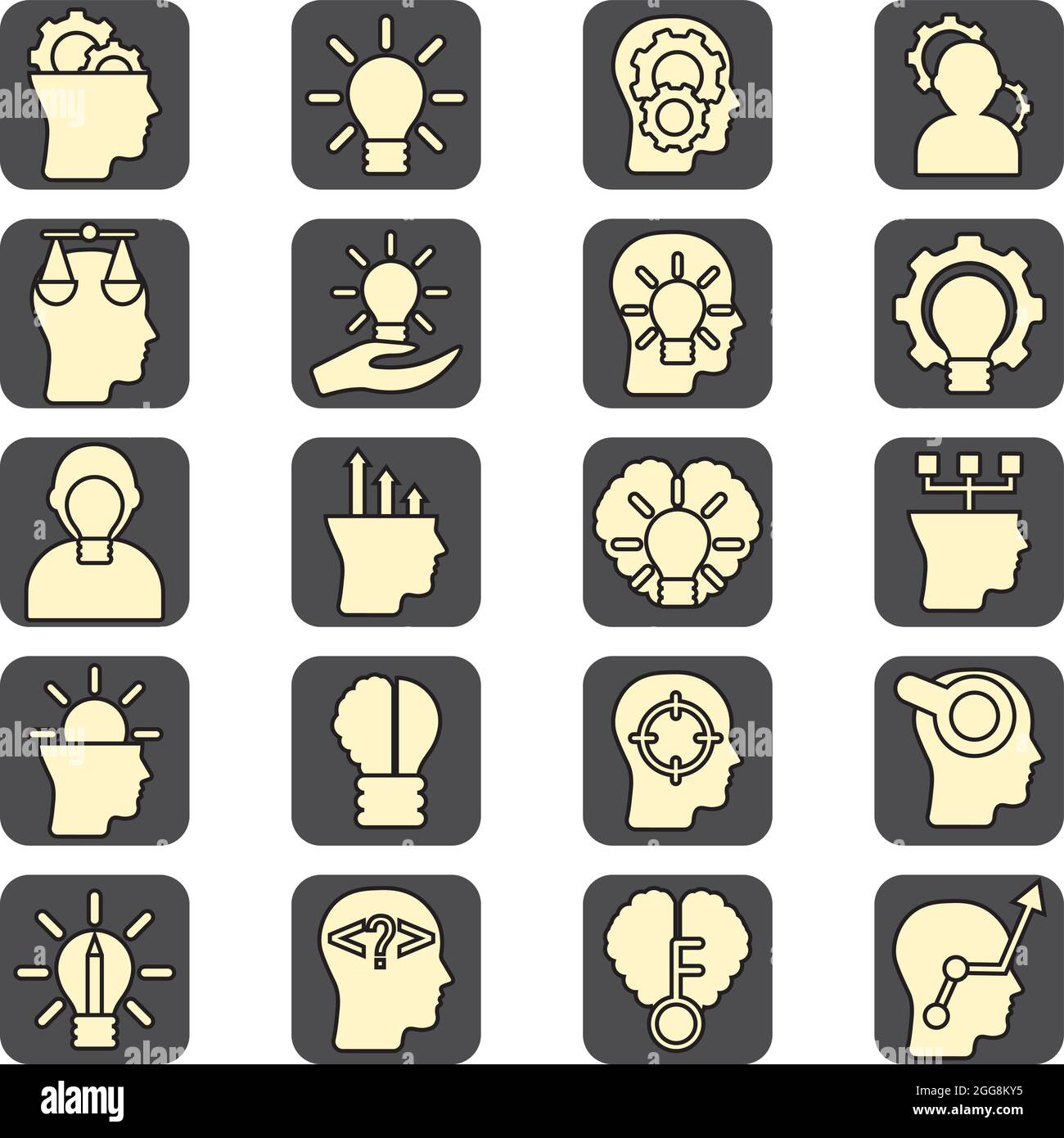 Pack d'icônes Creative Ideas, illustration, vecteur, sur fond blanc. Illustration de Vecteur