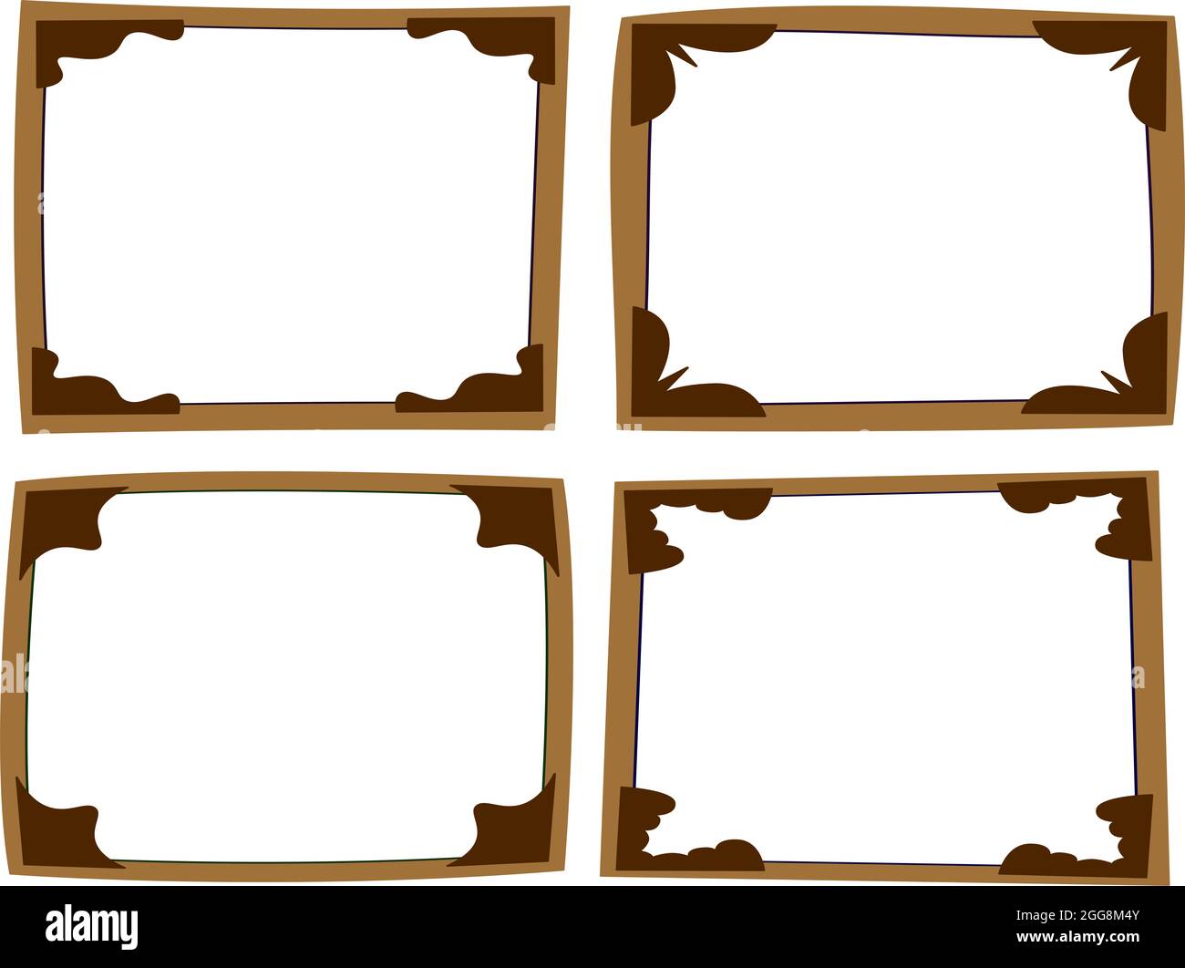 le groupe de cadre en bois carré fait à la main Banque D'Images