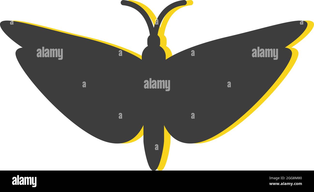 Papillon noir, illustration, vecteur, sur fond blanc. Illustration de Vecteur
