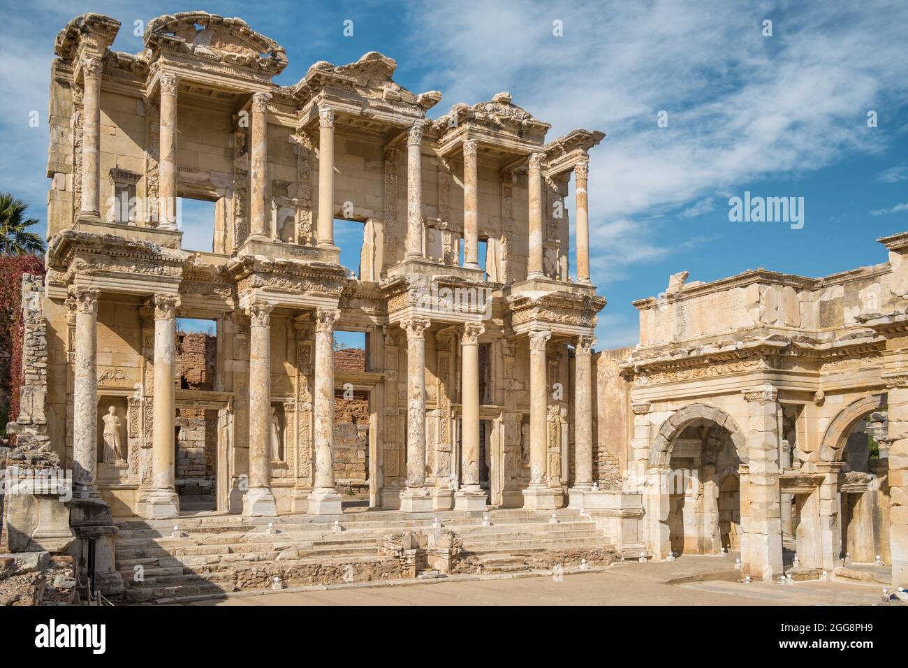 Bibliothèque de Celsus dans la ville antique d'Éphèse, Turquie Banque D'Images