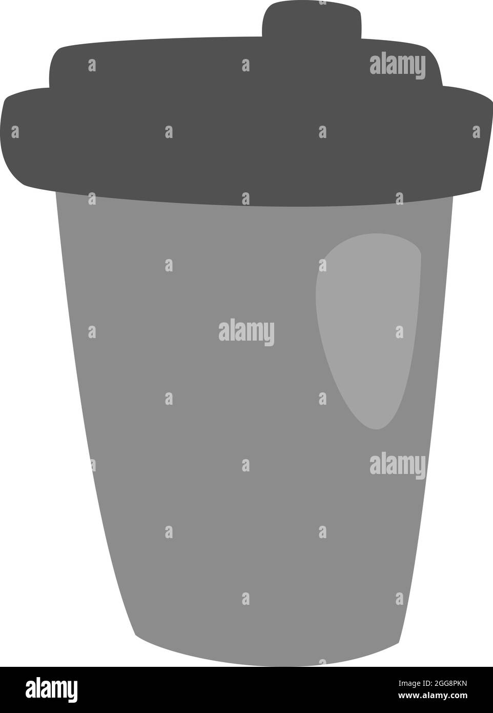 Café dans une tasse en plastique, illustration, vecteur, sur fond blanc. Illustration de Vecteur