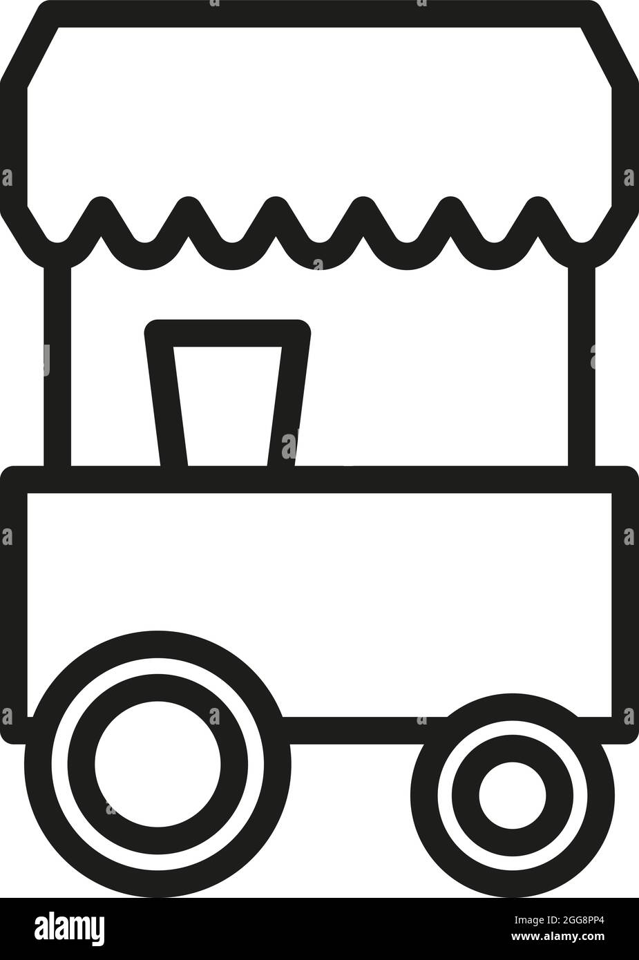 Placez le chariot alimentaire, illustration, vecteur, sur un fond blanc. Illustration de Vecteur