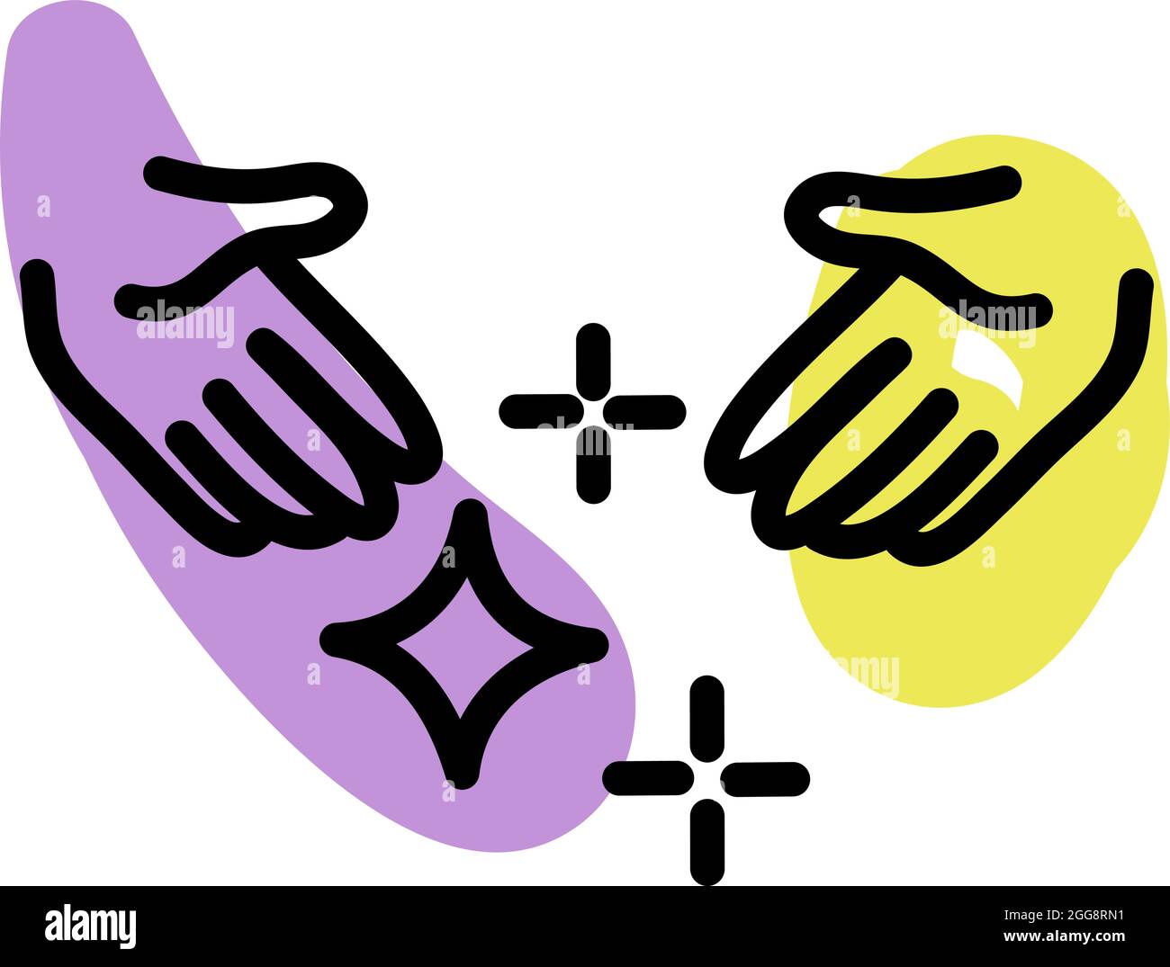 Mains magiques, illustration, vecteur, sur fond blanc. Illustration de Vecteur