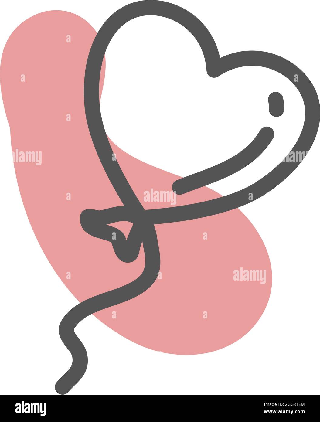 Ballon de coeur, illustration, vecteur, sur fond blanc. Illustration de Vecteur