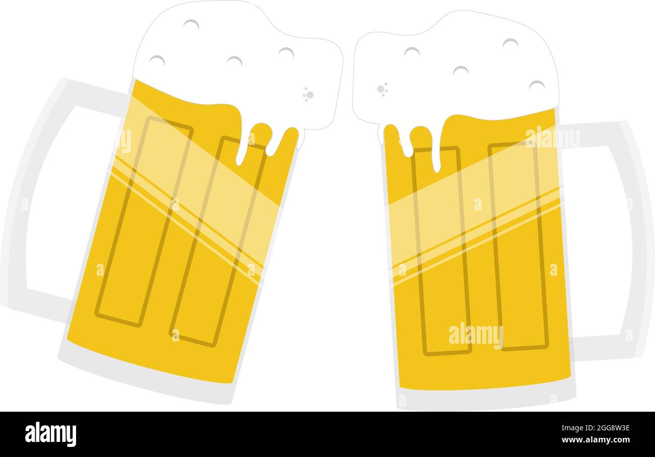 Deux carafes de bière, illustration, vecteur sur fond blanc. Illustration de Vecteur