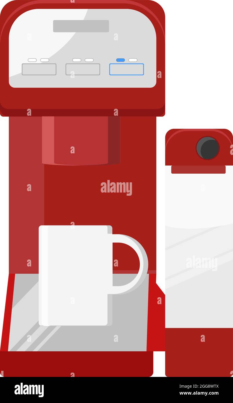 Machine à café, illustration, vecteur sur fond blanc. Illustration de Vecteur