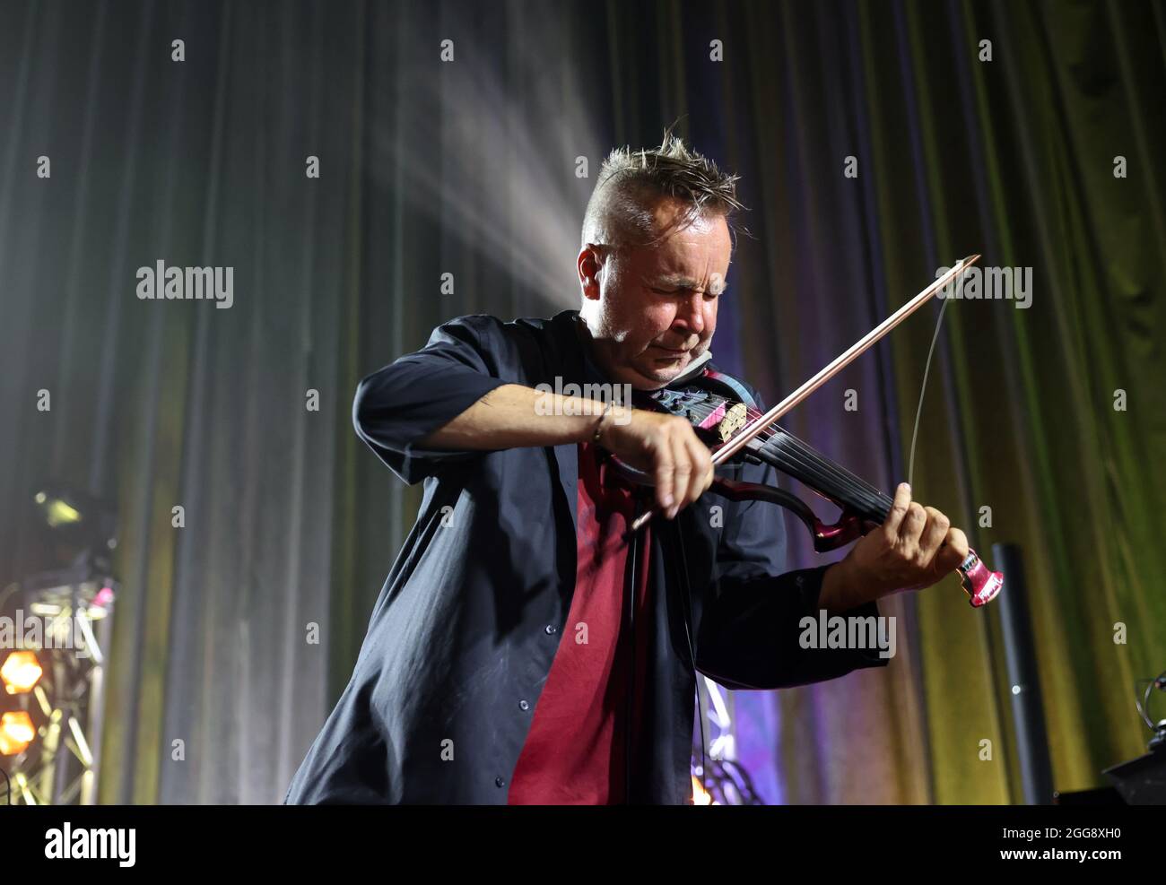 Cracovie, Pologne - 10 juillet 2021 : Nigel Kennedy en direct à la 26e édition du Festival de Jazz d'été à Cracovie Banque D'Images
