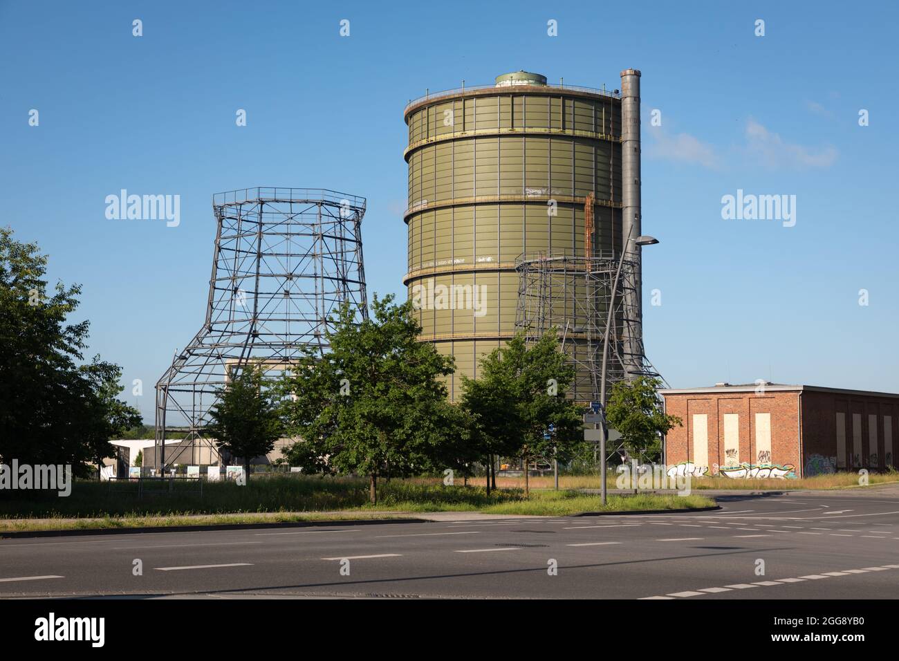 Le gasometer a été désutilisé à Dortmund, Phoenix West Banque D'Images