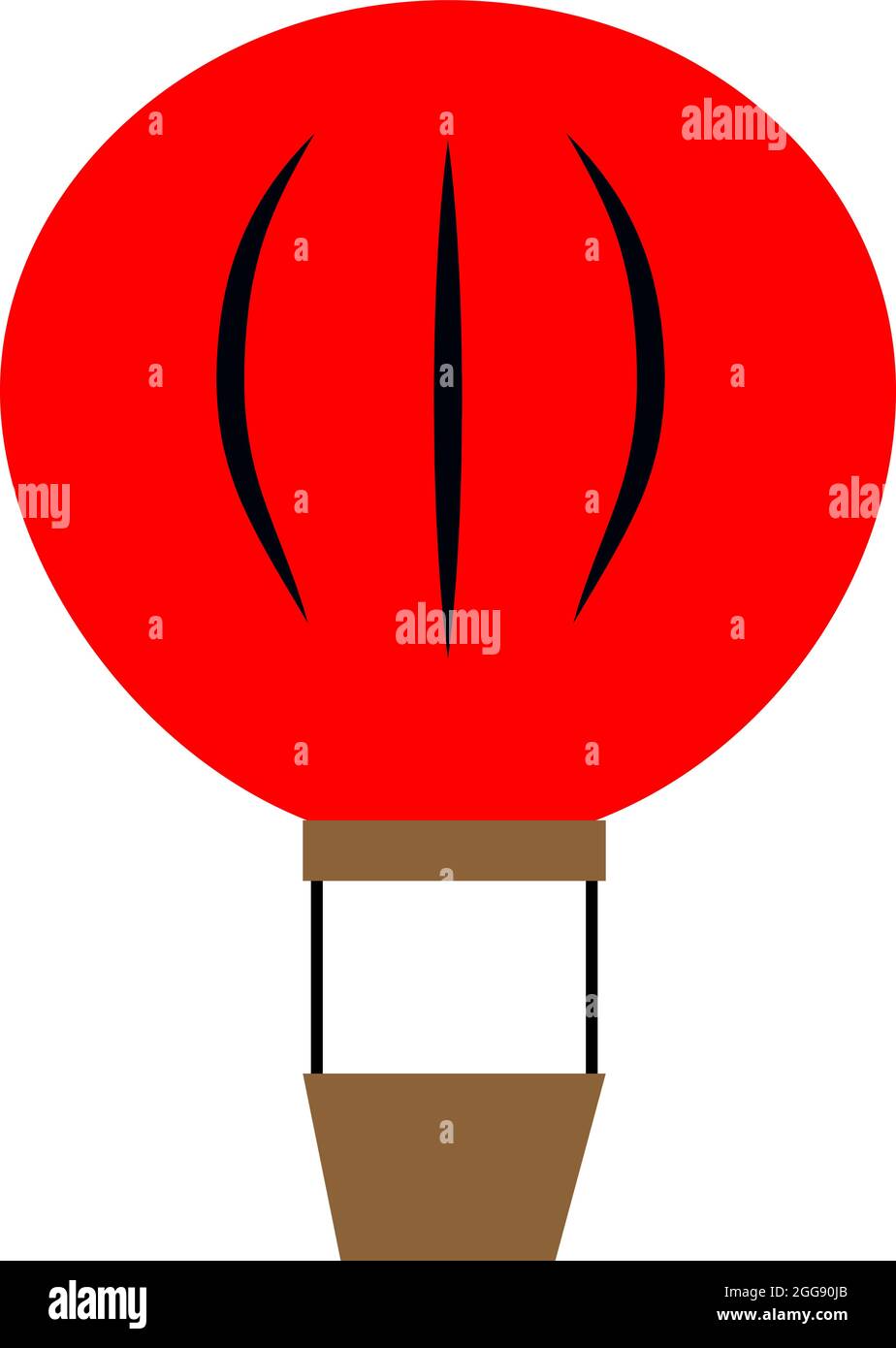 Ballon de voyage rouge, illustration, vecteur, sur fond blanc. Illustration de Vecteur