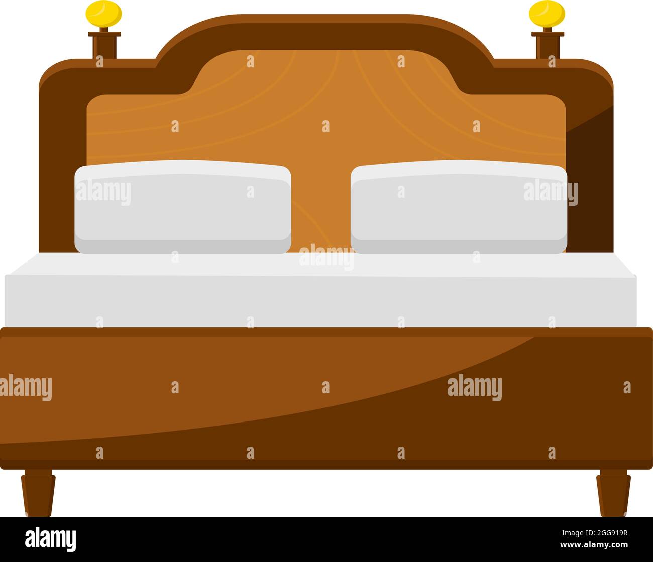 Lit King size, illustration, vecteur sur fond blanc. Illustration de Vecteur
