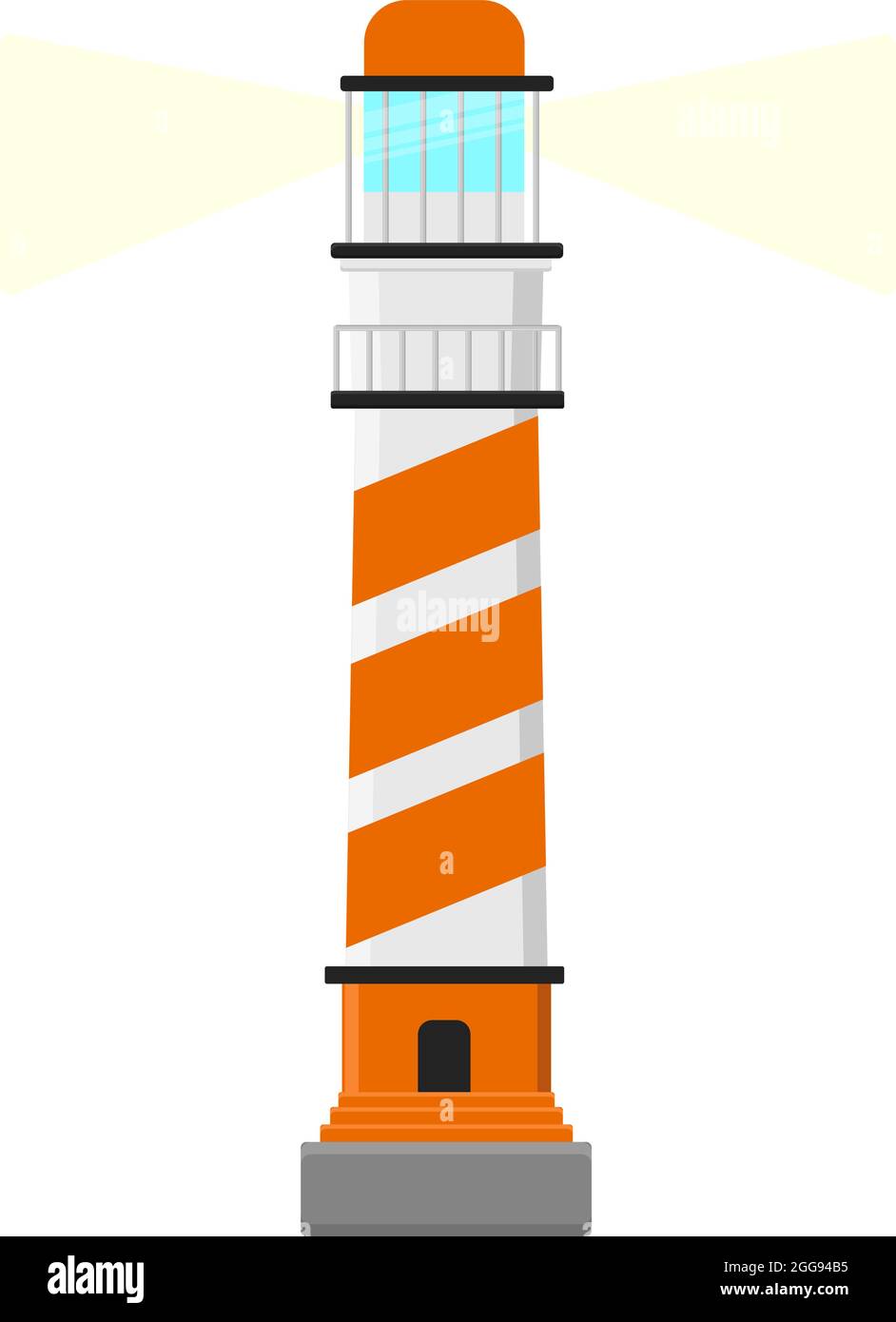 Phare rouge, illustration, vecteur sur fond blanc. Illustration de Vecteur