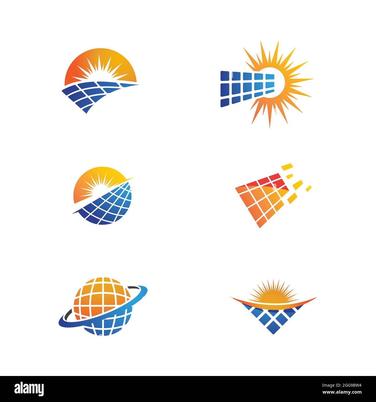 Modèle d'illustration d'icône de vecteur d'énergie solaire Banque D'Images
