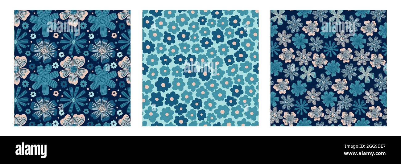 Motif fleur de Seamles.imprimé en tissu dessiné à la main.motif floral vintage. Illustration de Vecteur