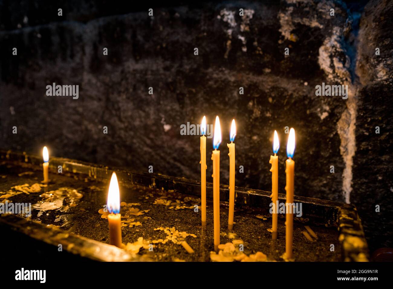 Intérieur de l'église Vahramashen du XIe siècle, Amberd, province d'Aragatsotn, Arménie Banque D'Images