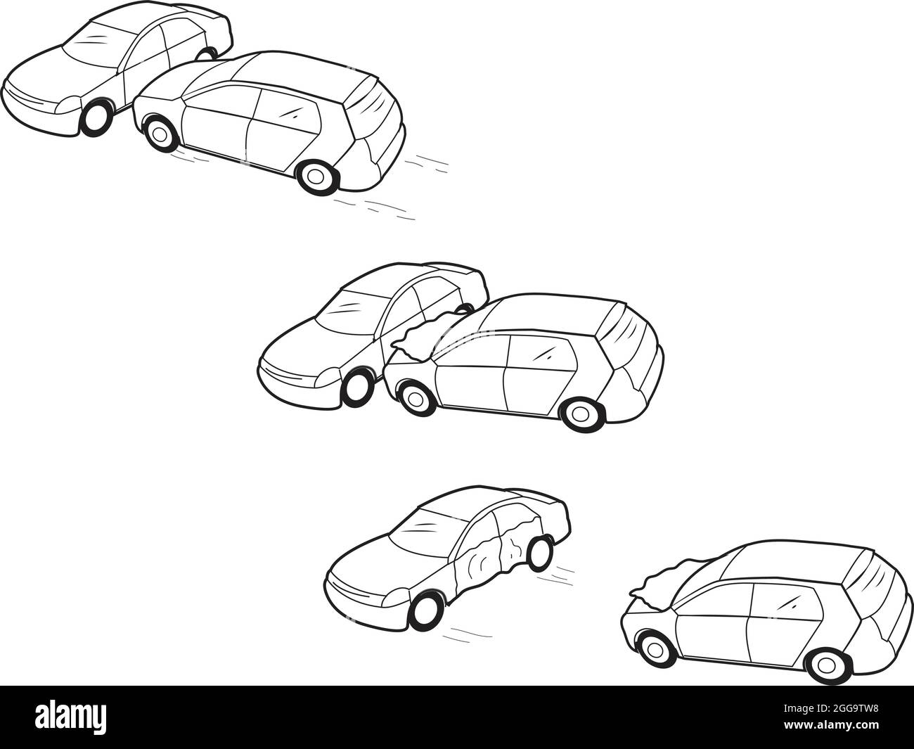 Illustration vectorielle d'accident de la route| Images vectorielles, accident. Illustration de Vecteur
