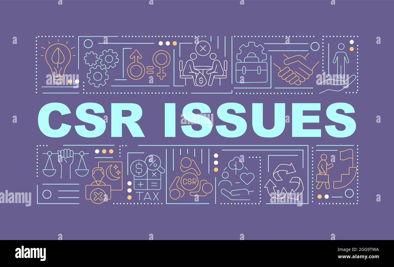 La CSR émet la bannière des concepts de mot Illustration de Vecteur