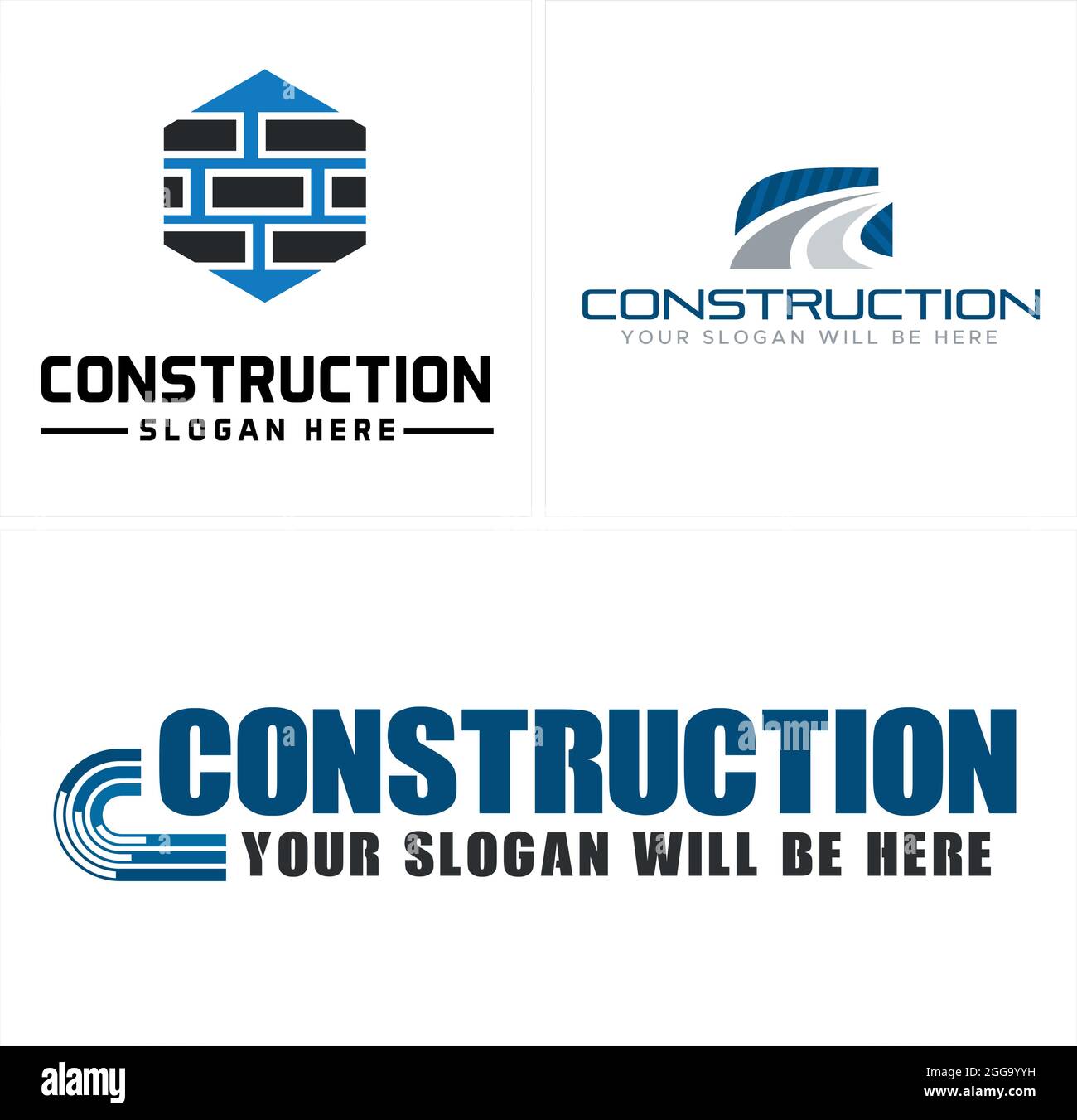 Construction bâtiment entreprise logo industriel Illustration de Vecteur