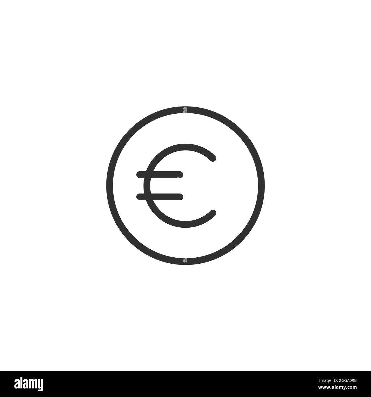 Icône du signe euro. Symbole de devise euro. Étiquette d'argent de ...