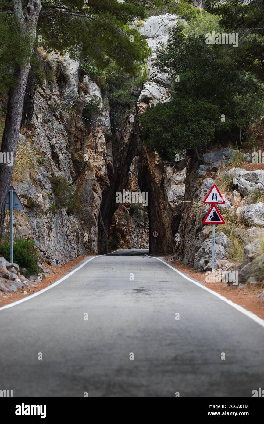 Route sa Calobra à Majorque, Espagne. L'une des meilleures routes au monde. Banque D'Images