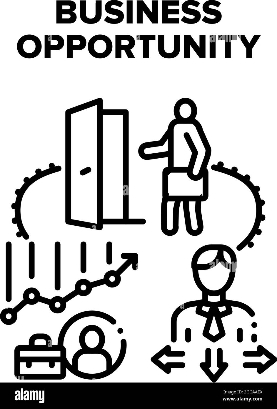 Illustration du concept de vecteur d'opportunité commerciale Illustration de Vecteur