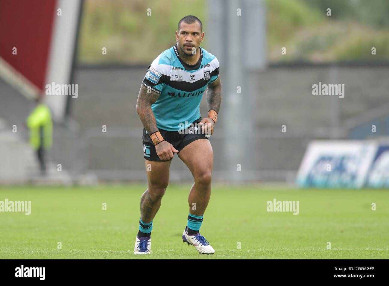 Manu Ma'u (12) de Hull FC en action pendant le jeu Banque D'Images