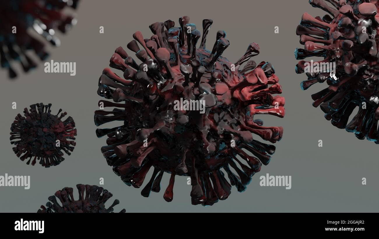Coronavirus 2019-nCov Nouveau virus corona dans le corps humain. Le virus Corona ou d'autres cellules dangereuses qui nagent à l'intérieur d'un vaisseau sanguin. Rendu 3D de micro virus Banque D'Images