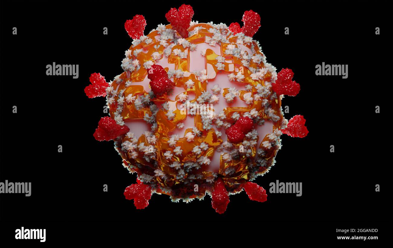 Coronavirus 2019-nCov Nouveau virus corona dans le corps humain. Le virus Corona ou d'autres cellules dangereuses qui nagent à l'intérieur d'un vaisseau sanguin. Rendu 3D de micro virus Banque D'Images