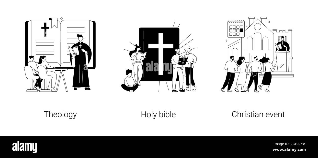 Étude des illustrations vectorielles du concept abstrait de dieu. Illustration de Vecteur