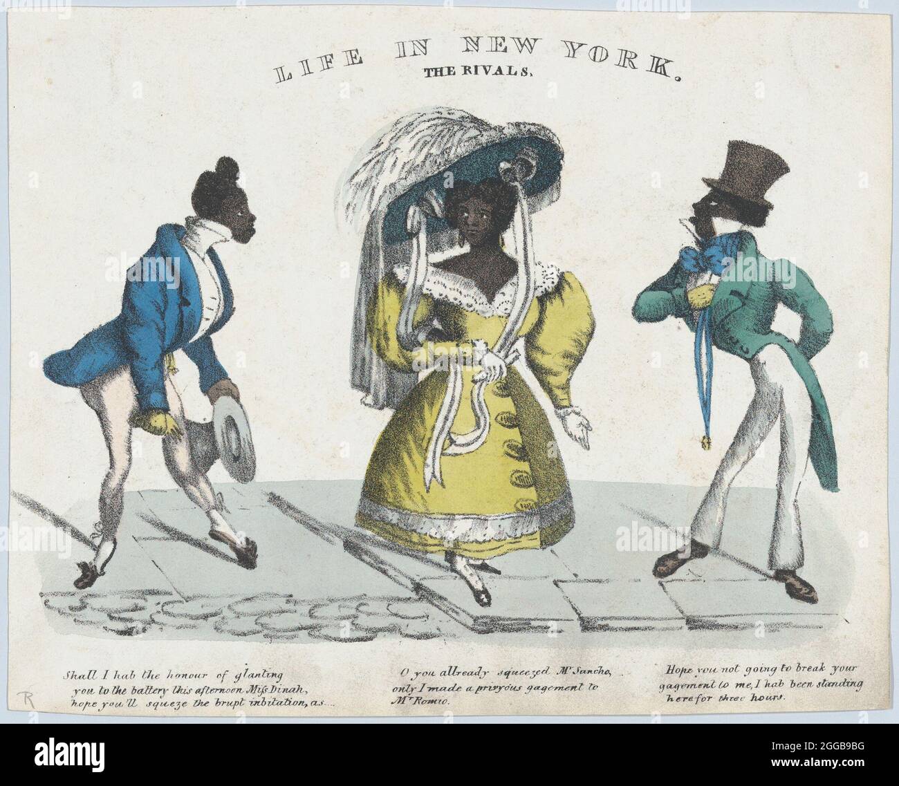 La vie à New York, les rivaux, 1824-39. Banque D'Images