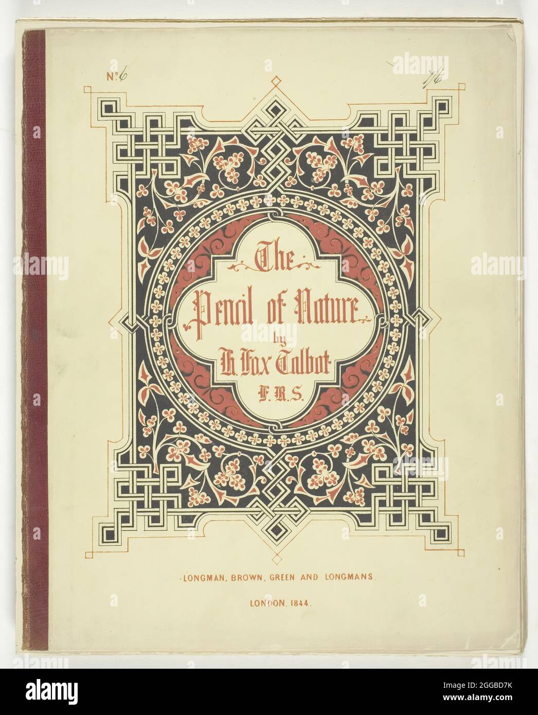 Couverture et texte de « The Pencil of nature », Londres, 1844, 1844. Une œuvre en papier couverture et pages de texte non liées (environ 12,000 mots) sans illustrations. Banque D'Images