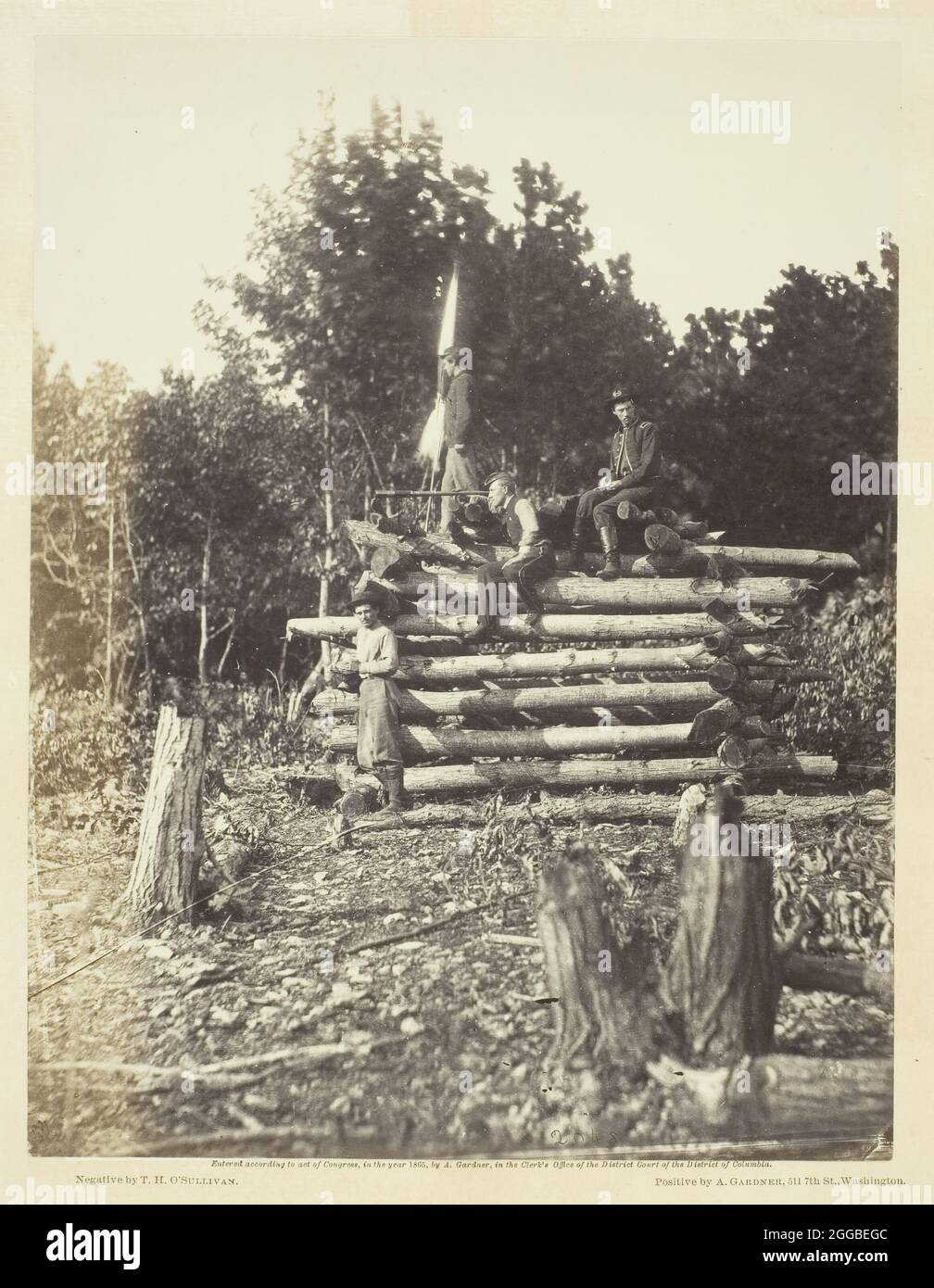 Signal Tower sur Elk Mountain, Maryland, septembre 1862. Imprimé albumine, pl. 22 de l'album "Gardner's Photographic Sketch Book of the War, Volume I" (1866) Banque D'Images