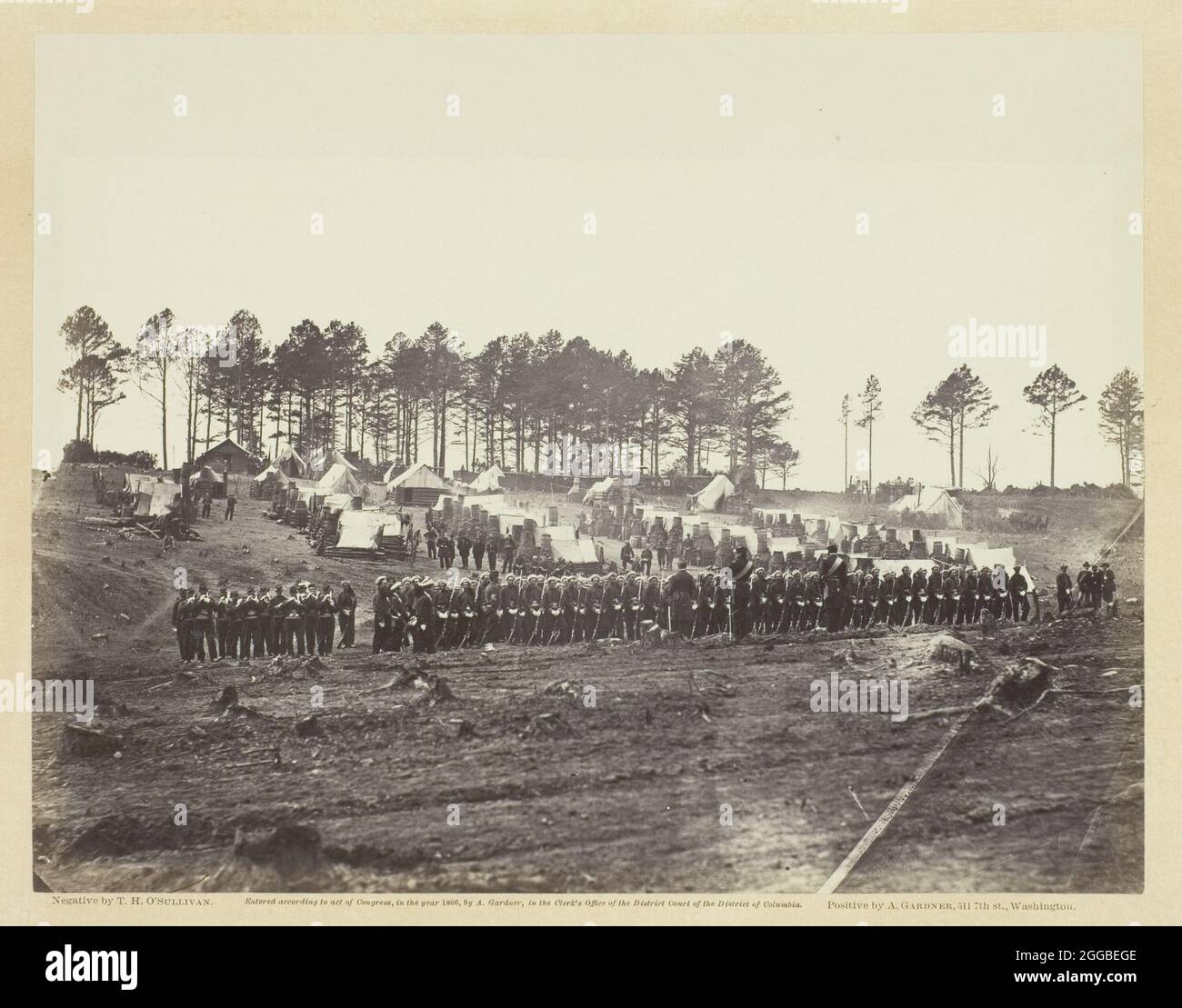 Mont de la Garde, quartier général de l'Armée du Potomac, février 1864. Imprimé albumine, pl. 55 de l'album "Gardner's Photographic Sketch Book of the War, Volume II" (1866) Banque D'Images