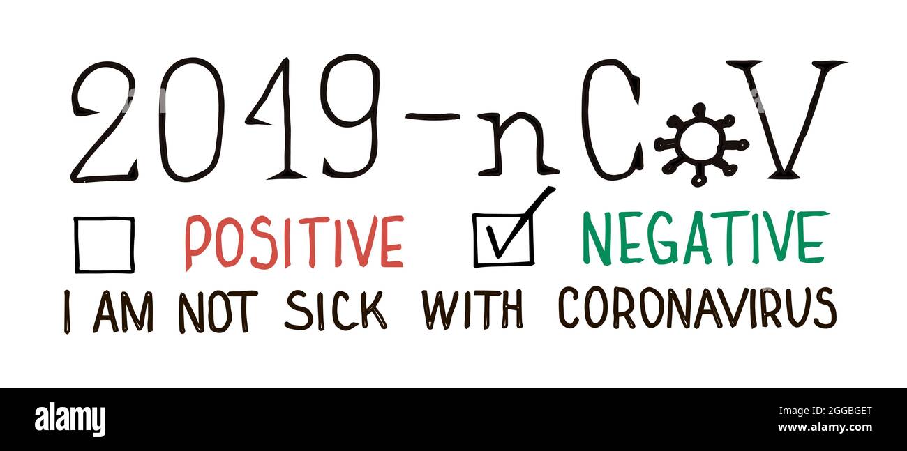 Scénario lettrage que je ne suis pas malade avec Covid. Résultat du test covid réussi. Illustration de Vecteur Scénario lettrage que je ne suis pas malade avec Covid. Résultat du test covid réussi. Illustration de Vecteur