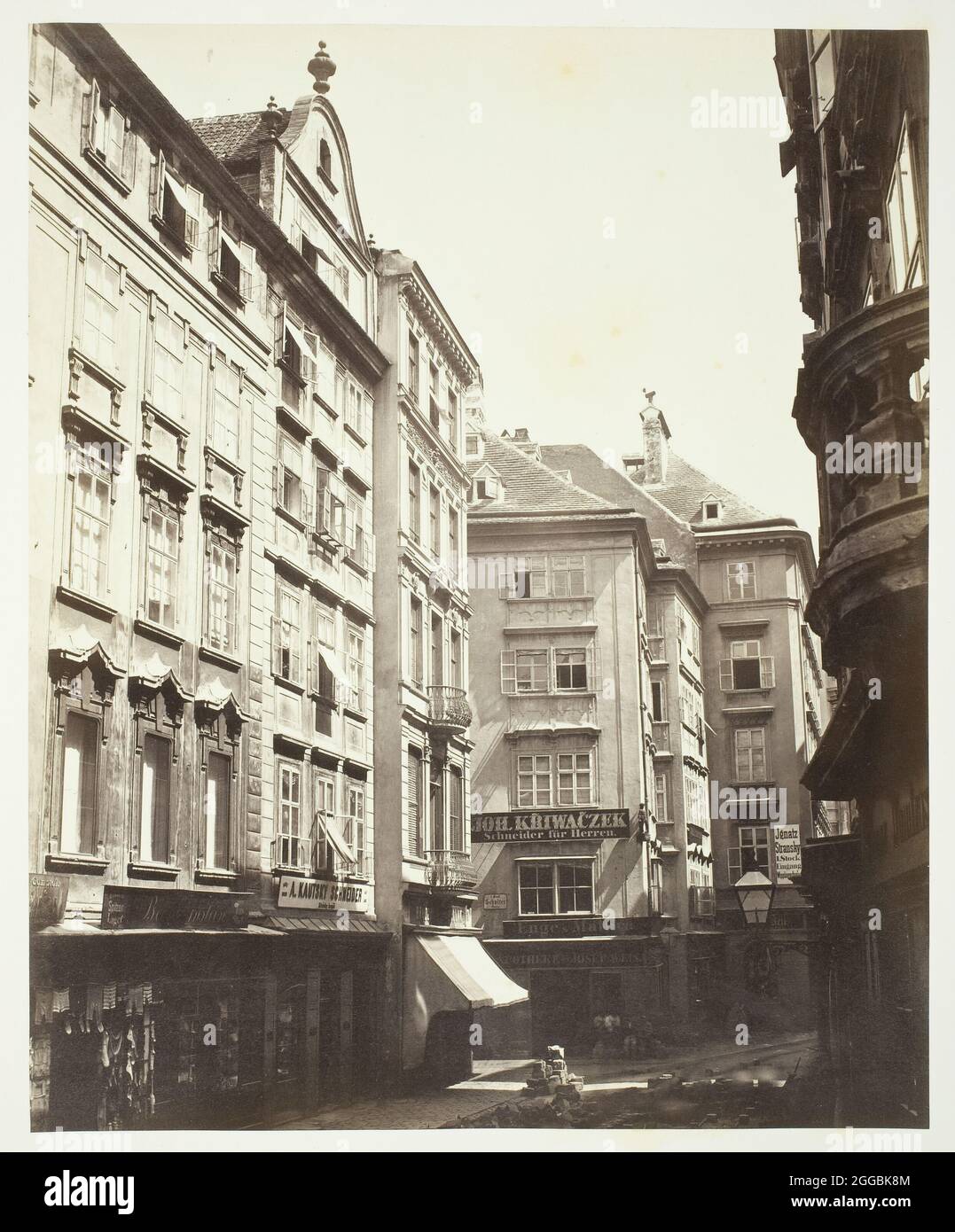Tuchlauben No. 1, Wohnhaus des Peter Ritter von Calvagni, 1860. Maison de ville à Vienne. Imprimé albumine. Banque D'Images