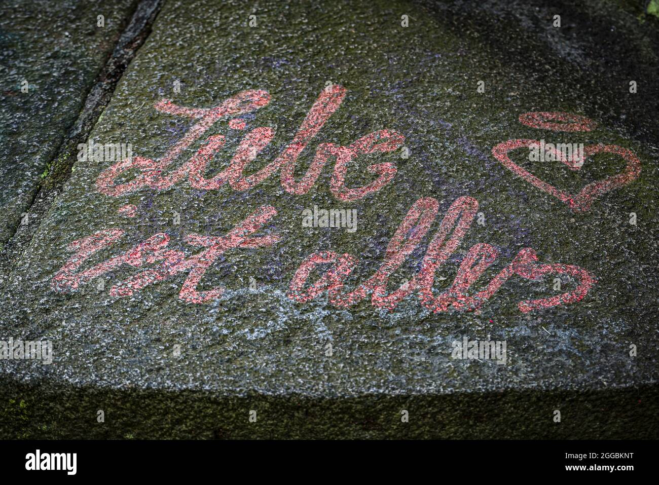 Inscription : l'amour est tout Banque D'Images