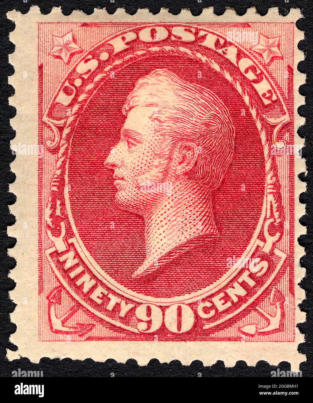 90c Commodore Oliver Hazard Perry Single, 25 juin 1875. Banque D'Images