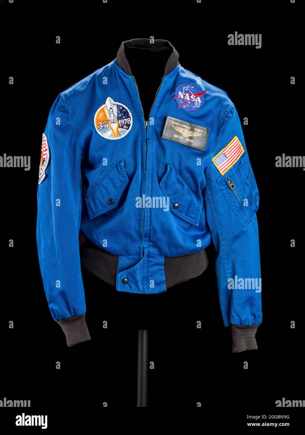 Veste de vol de Sally K. Ride, Californie 1983. Dr. Sally K. Ride est  devenue la première femme américaine dans l'espace lorsqu'elle a pris  l'avion de la mission de navette STS-7 en