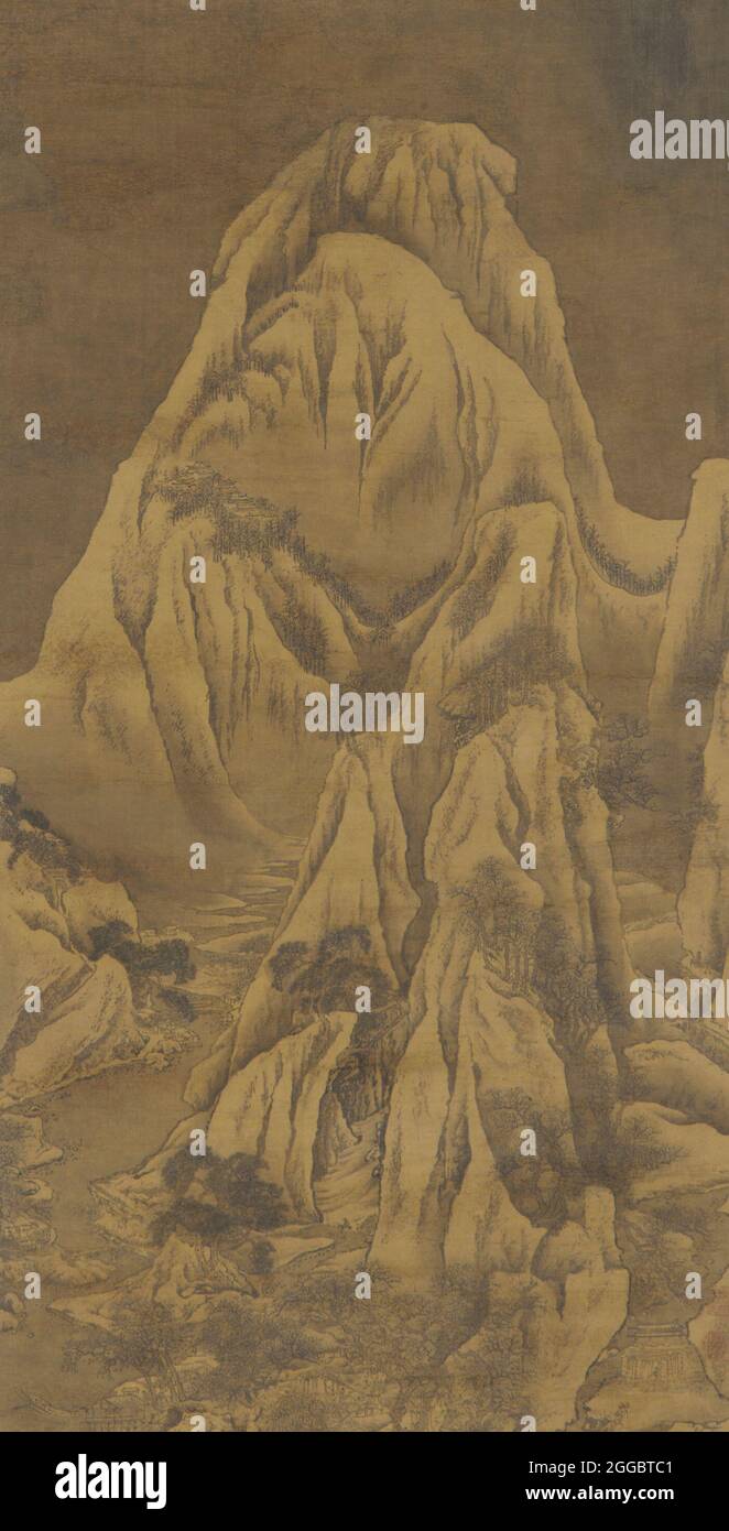 Paysage d'hiver, dynastie Qing, XVIIIe siècle. Attribué à Yuan Jiang. Auparavant attribué à Guan Tong. Banque D'Images