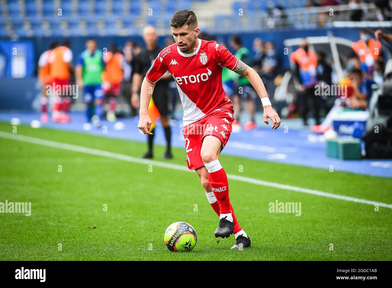 Caio HENRIQUE de Monaco pendant le championnat français Ligue 1 match de  football entre ESTAC Troyes et AS Monaco le 29 août 2021 au Stade de l'Aube  à Troyes, France - photo