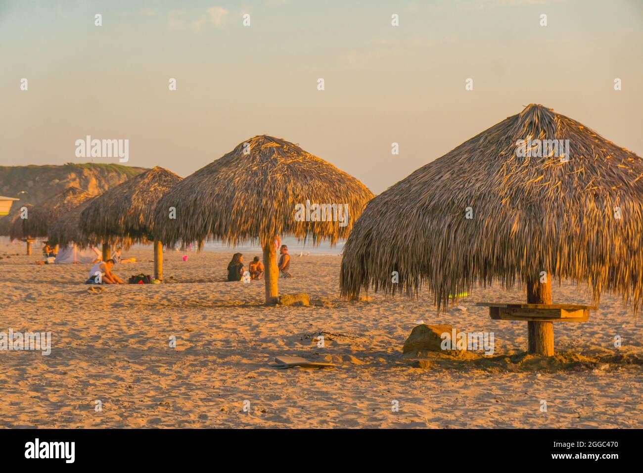 Magnifique coucher de soleil sur une belle plage de Basse-Californie, Mexique Banque D'Images