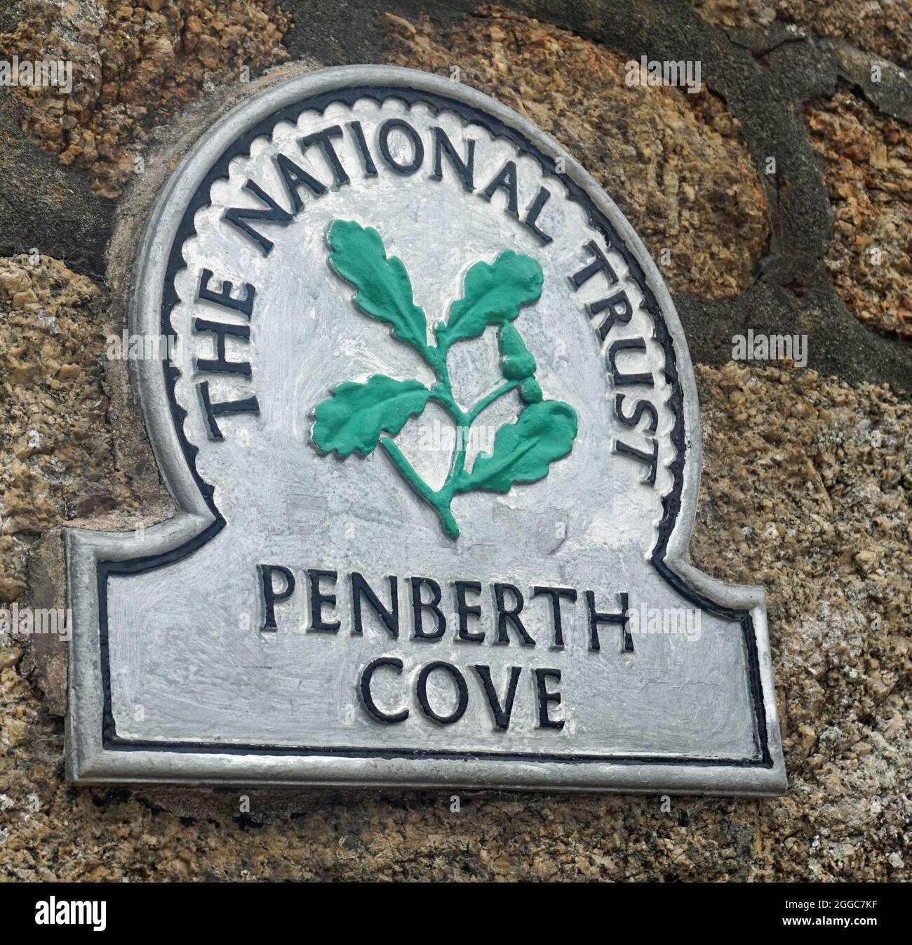 Signature du National Trust Letcha, Kenidjack et Penberth Cove (Cornwall) Banque D'Images